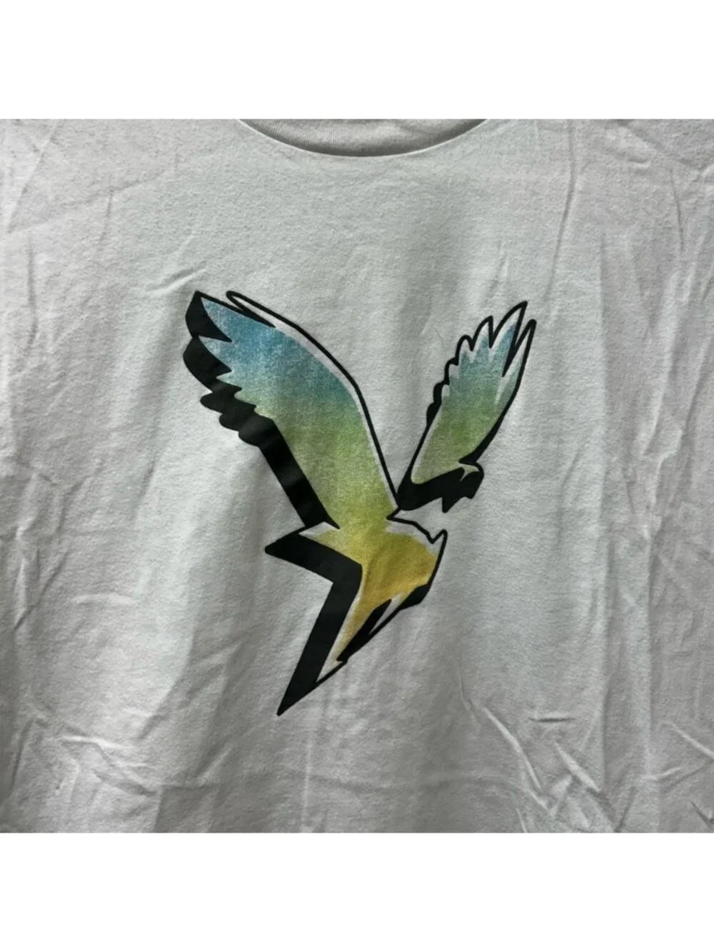 American Eagle Men's White Graphic T-Shirt‎ Size L